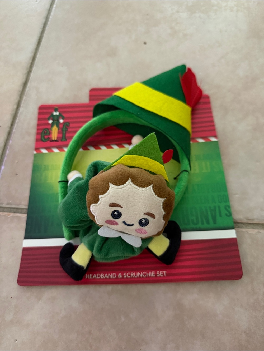 ELF Green and Yellow Elf Headband with Matching Scrunchie @@@